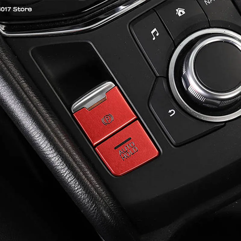 

for Mazda CX-5 CX-8 CX-4 3 Axela 6 Atenza Car Electronic Handbrake / Multimedia Sequins Decorative Aluminum Alloy Sticker