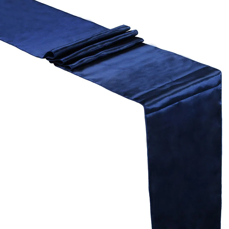 

5PCS New Navy Blue Satin Table Runners 12" x 108'' Wedding Party Banquet Home Hotel Table Decorations 30cm x 275cm