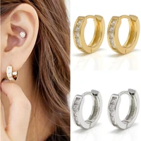 fashion exquisite hoop earrings silver plated inlaid zircon ear jewelry