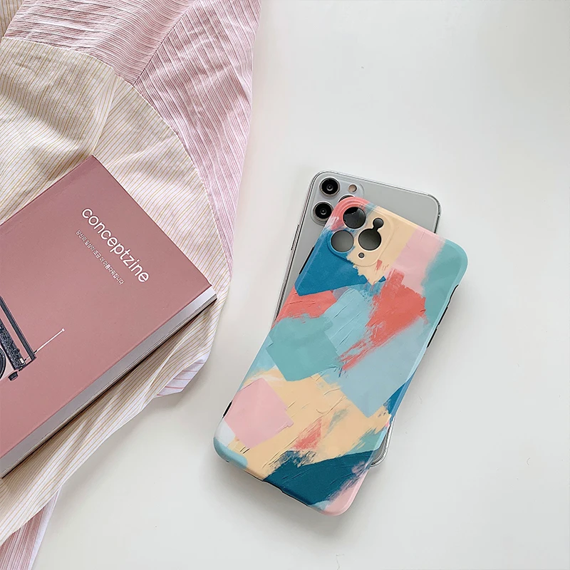 Чехол для iPhone X Xs Xr XsMax с масляной росписью акварелью все включено 6 6s 7 8 plus 11promax