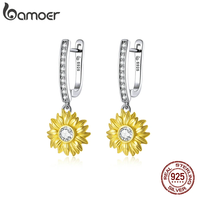 

Серебряные серьги Memnon в виде подсолнуха из стерлингового серебра 925 пробы золотого цвета с фианитами для женщин, ювелирные изделия для свад...