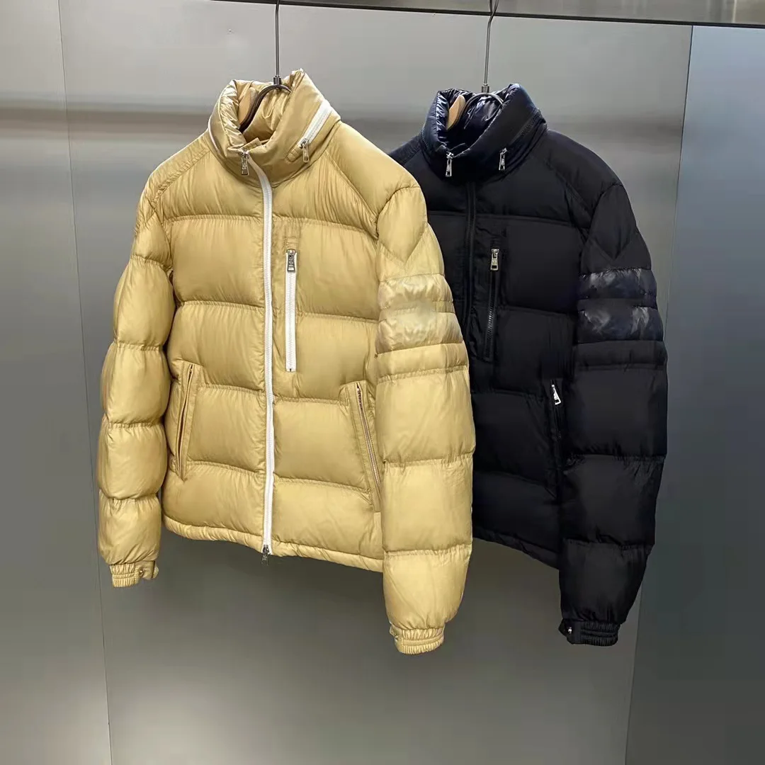 

2021 new fashion trend design brand men's stand-up collar hooded down jacket