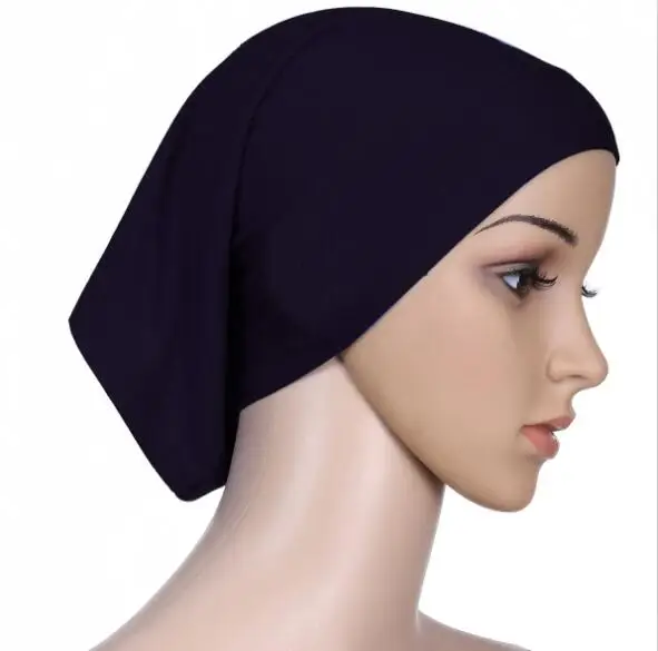 Underscarf black Мусульманский шарф, женский простой шифоновый хиджаб с пузырьками, головной платок, мягкий длинный мусульманский головной платок, жоржет, шарфы хиджабы - Цвет: Underscarf black