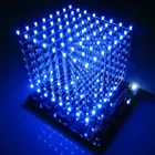 3D светодиодный светильник квадратный Комплект сделай сам 8x8x8 3 мм светодиодный куб Белый светодиод синийкрасный свет печатная плата настольные лампы Бесплатная доставка