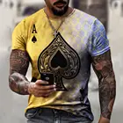 Мужская футболка с круглым вырезом, коротким рукавом и 3D-принтом покера