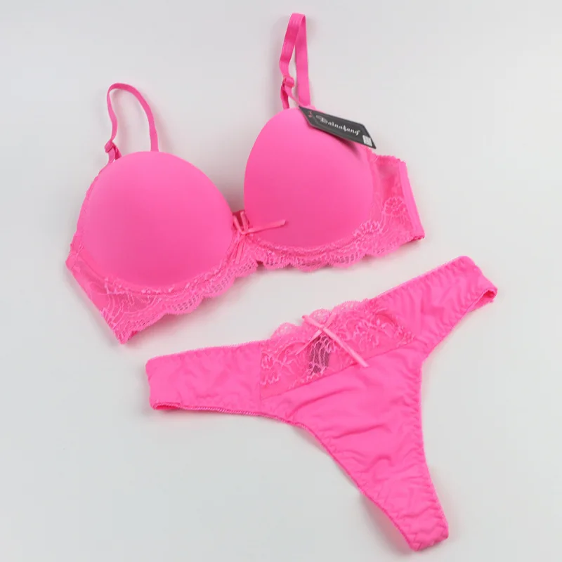 

2020 Adjust Straps Plus Size Women E Cup Solid White Black Underwear Cute G Strings Bra Set Sexy Push Up Bra Brassiere + Panty