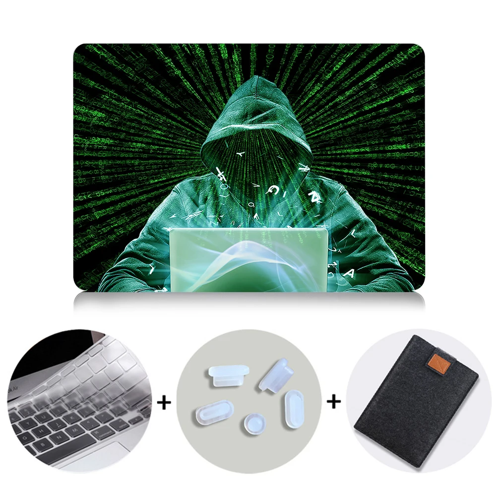 MTT для Apple Macbook Air Pro retina 11 12 13 15 дюймов чехол для ноутбука с сенсорной панелью ПК Жесткий Чехол таинственный хакер чехол для ноутбука - Цвет: MB04