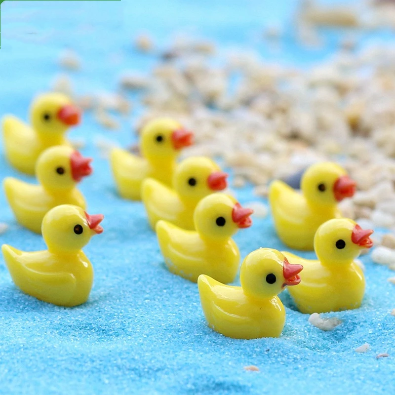 

4 Pcs Cute Resin Yellow Duck Craft Garden Decor Ornament Miniature Figurine Home DecorChildren's Room Decoration