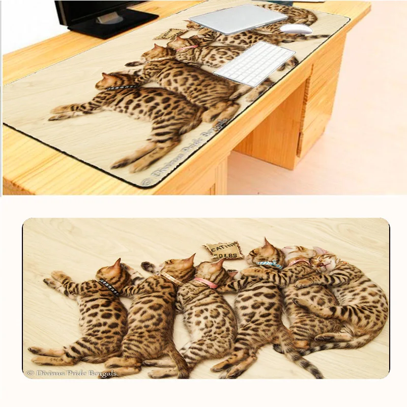 

Mairuige Leopard Cat Hot Gaming Animal Mouse Pad 30x70cm 40x90cm 30x80cm Locking Edge Speed Version Table Mat Thick 2mm Durable