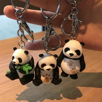 lovely chinese giant panda keychain four forms resin couples bag charm pendant car accessories key ring tourism souvenir gift