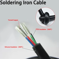 1m t12 soldering iron station 2 3 4 5 6 8 cores silicone wire cable tinned copper ptfe insulation high temperature soft line
