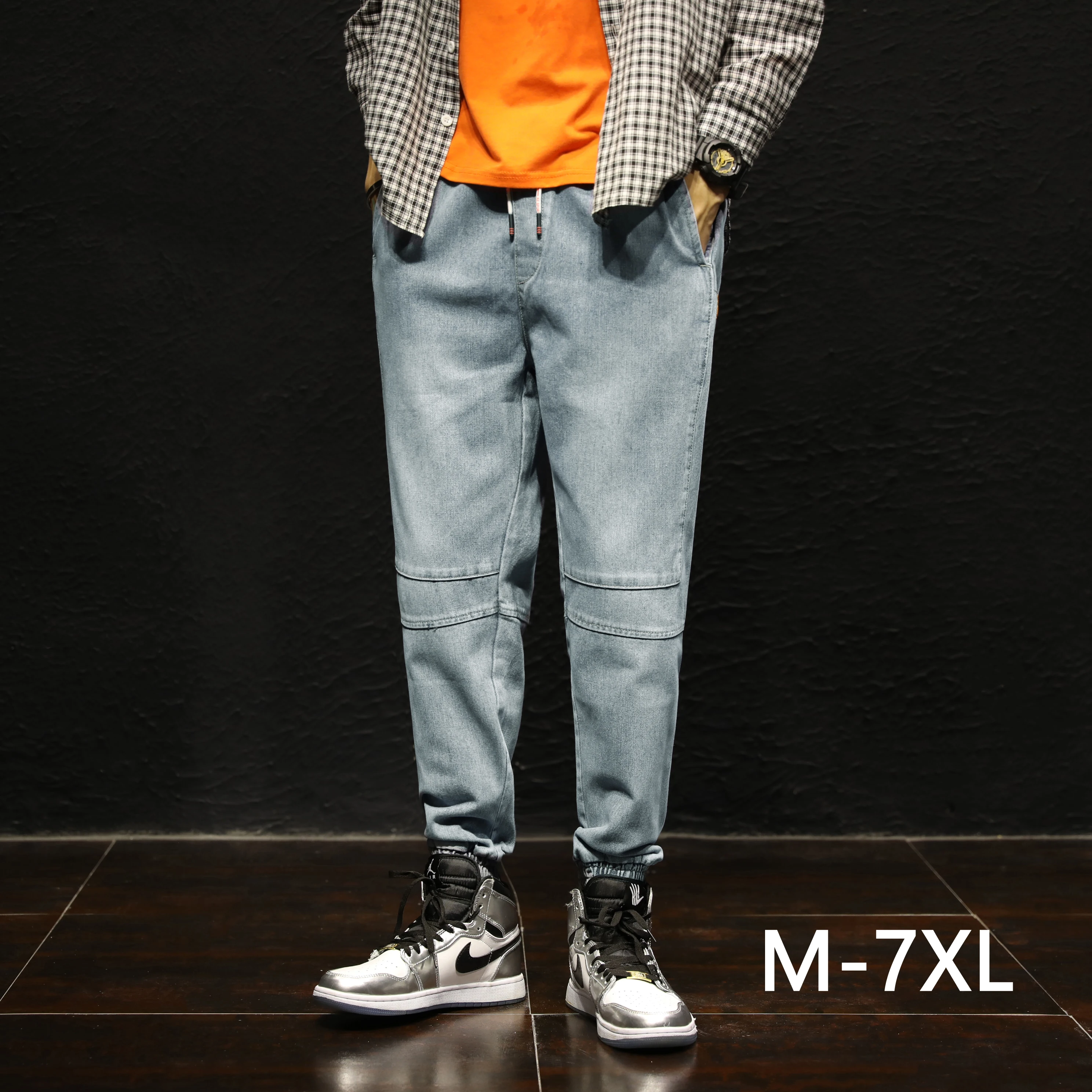 Мужские свободные джинсы в стиле хип хоп мешковатые брюки джинсовые всесезонные