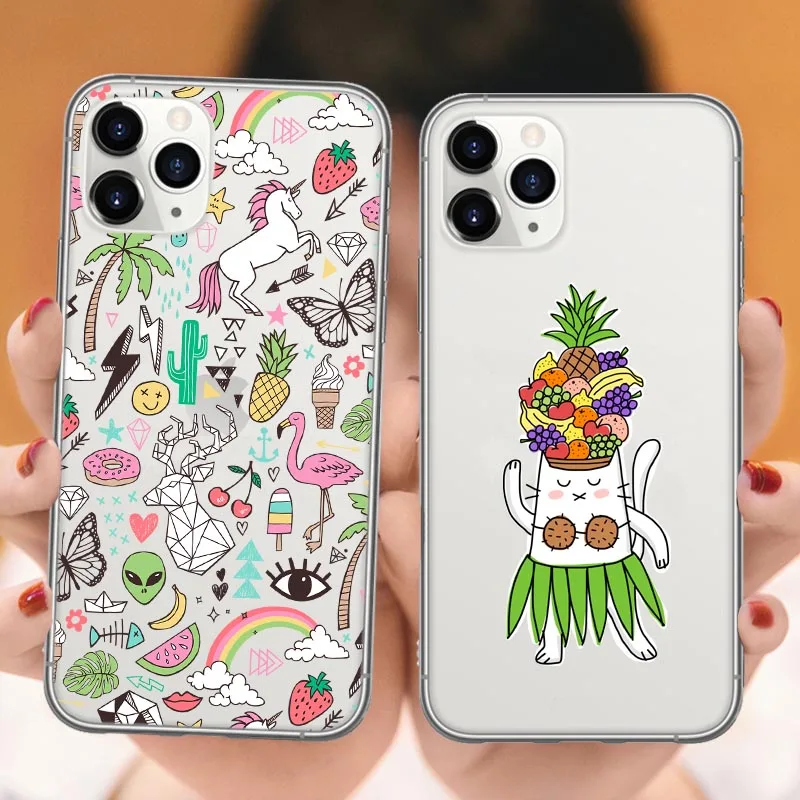 Мультфильм тропических фруктов авокадо и мягкий чехол для задней крышки iPhone 11