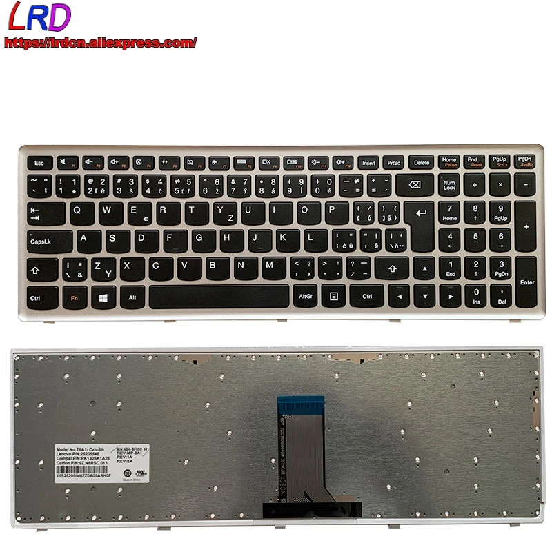 Чешская клавиатура CZ для ноутбука Lenovo Z710 U510 25205546 25205576 25205606|Клавиатуры замены| |