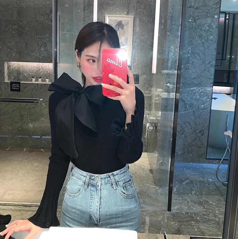 Женские пуловеры Woherb свитер 2023 корейский элегантный вязаный модный джемпер на