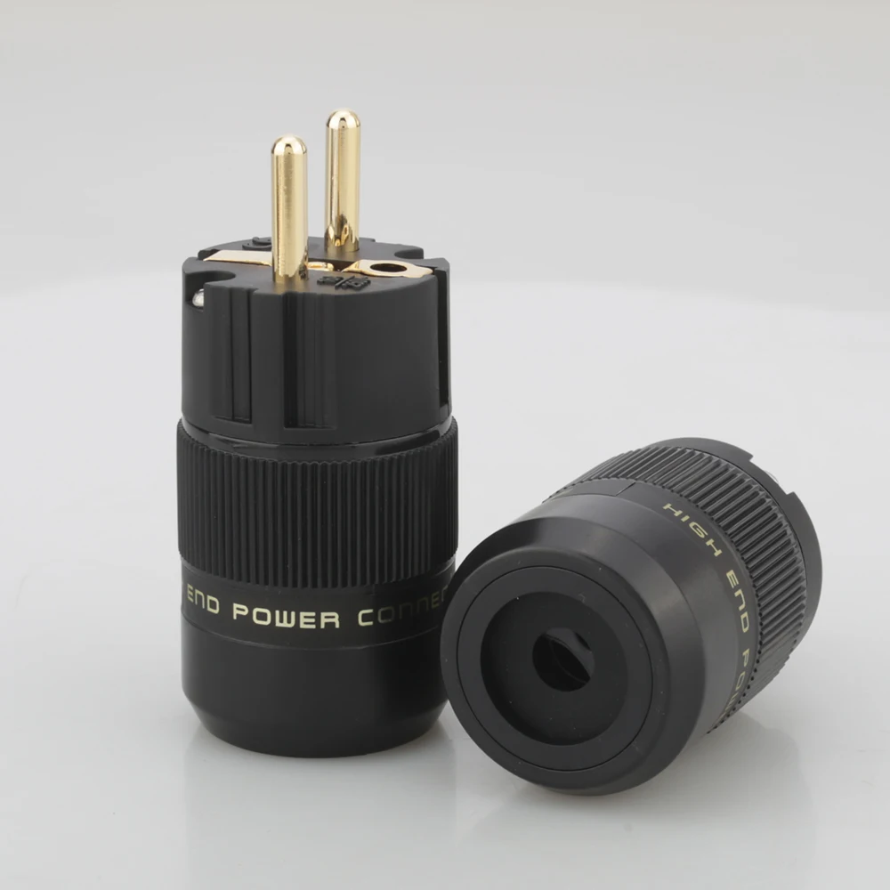 Пара аудиосигнала позолоченный рис. 8 C7 & Schuko Разъем питания hifi аудио динамик