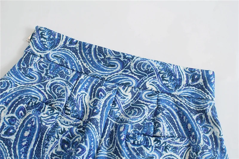 

ZA 2021 summer shorts Chic Fashion Paisley Print HOT Shorts Vintage High Waist Short Pants casual beach bodycon shorts Mujer