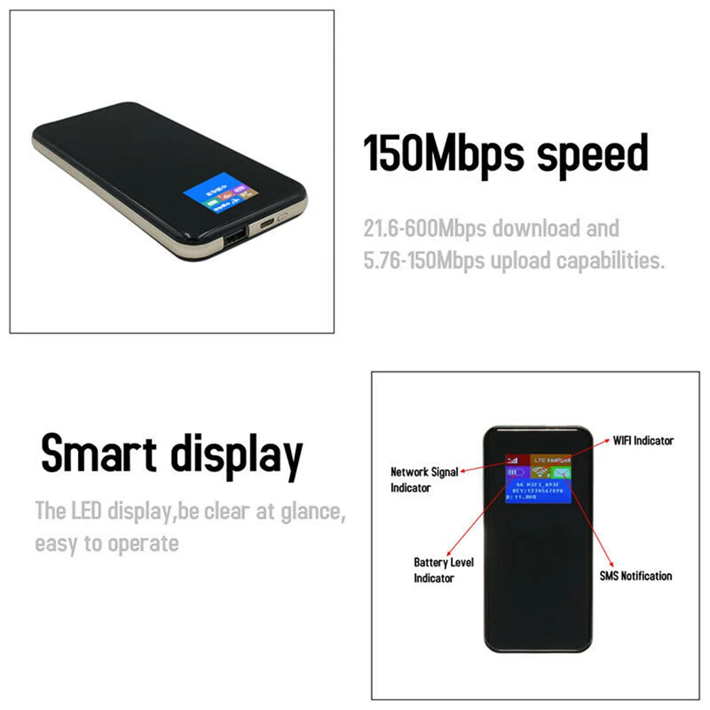 4G Portable Pocket Hotspot 4G Wifi Router Lte Wireless mini Mobile Wifi Car 3G 4G Unlocked With Sim Card Slot
