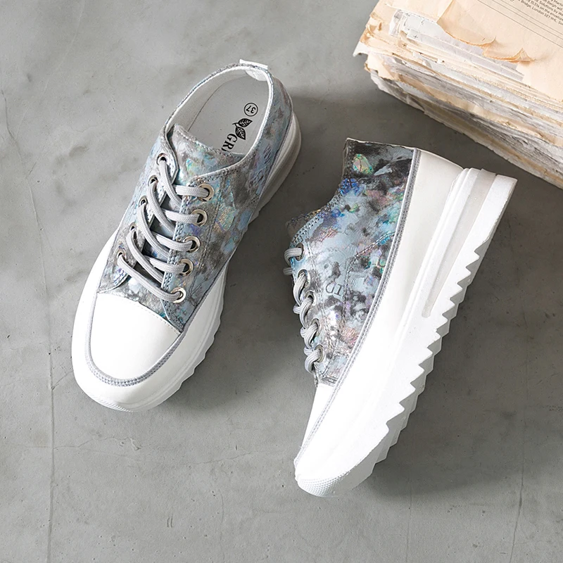 Fujin/Женская Вулканизированная обувь Кроссовки на платформе Обувь танкетке Сезон