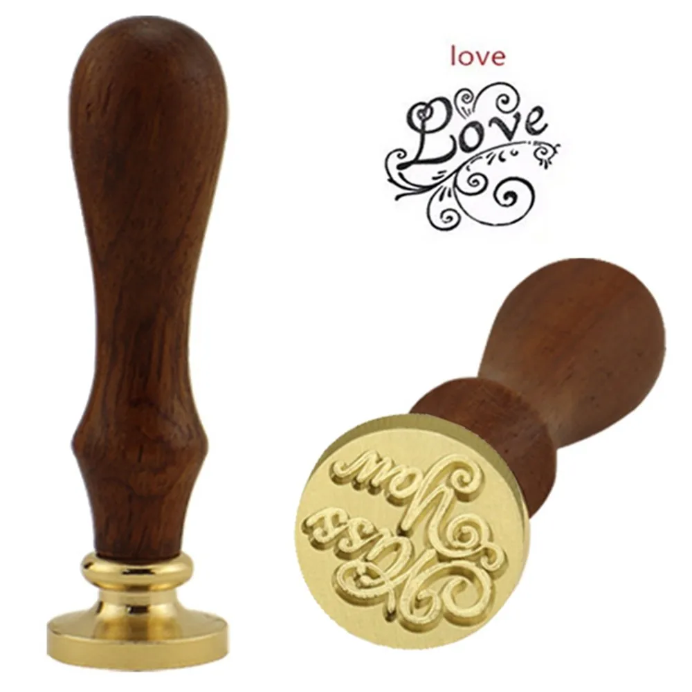 Печать в стиле ретро металлическая восковая искусственная деревянная ручка