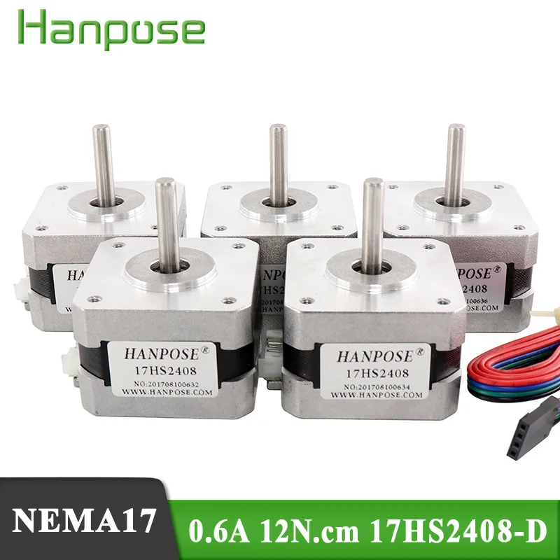 50 шт./лот 17HS2408 4 свинцовый Nema 17 шаговый двигатель 42 42BYGH 0.6A CE ROSH ISO CNC лазер для