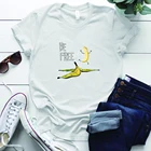 Футболка женская с банановым принтом Be Free, Повседневная пляжная рубашка с коротким рукавом, топ, эстетичная одежда, на лето