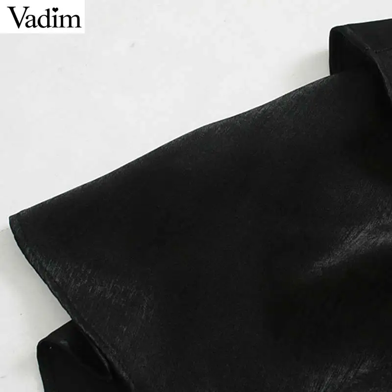 Vadim женское шикарное Черное мини платье с рюшами v образный вырез эластичная