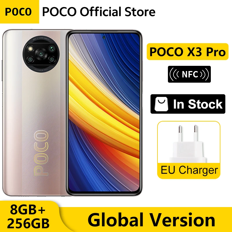  Global Version POCO X3 Pro 8GB 256GB Snapdragon 860 Smartphone   6.67” 120Hz DotDisplay NFC 5160mAh 33W Charge Quad AI Camera 