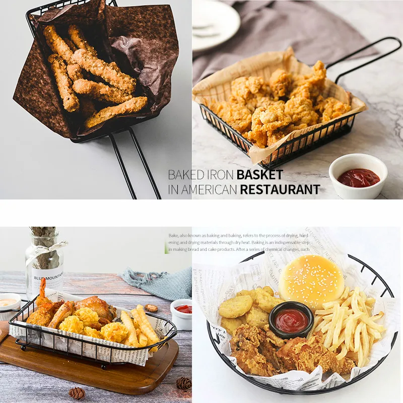 Контейнер из нержавеющей стали для закусок жареная еда стандартная корзина