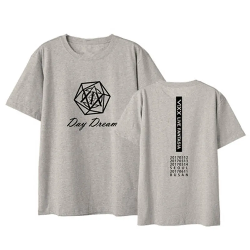 Kpop VIXX DAYDREAM Day Dream Album Shirts K POP Повседневная хлопковая футболка футболки с короткими