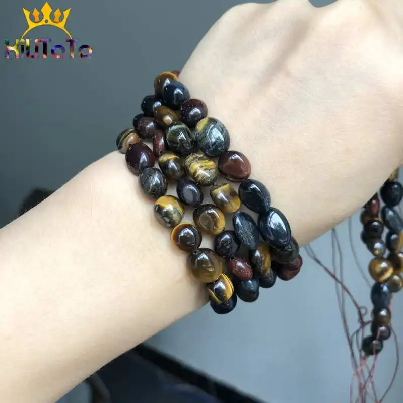 8 10 мм Необычные Красочные Бусины с тигровым глазом натуральные свободные бусины