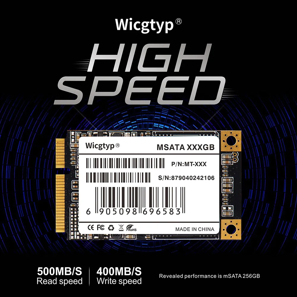 Жесткий диск Wicgtyp MSATA SATA III 6 дюймов 16 ГБ 32 64 128 256 512 ТБ для Dell M6500 Asus EP121 Lenovo Y560|ssd hard