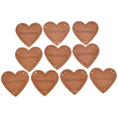 Heart shape 50 шт./упак. ручной работы письмо швейная одежда для этикеток DIY ремесло кожаные этикетки для сумок обувь украшения поставки - Цвет: Heart shape