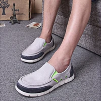 mens casual canvas shoes man loafers big size wide foot non slip cloth shoes male slip on soft light leisure shoes