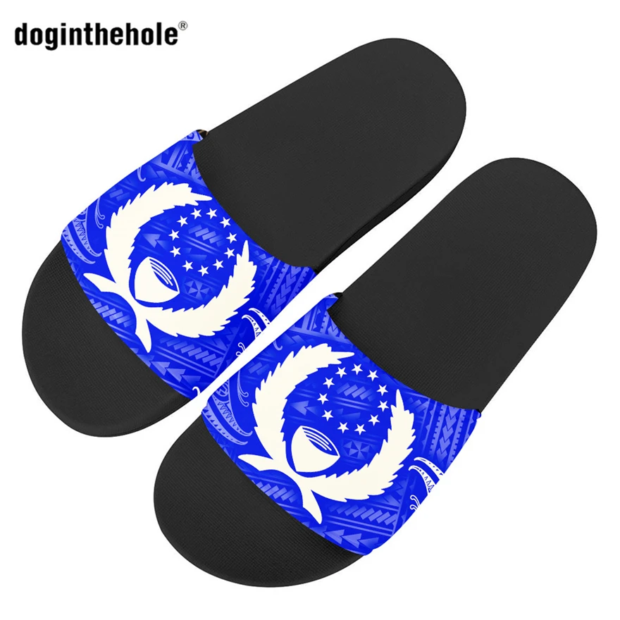 

Doginthehole Pohnpei Micronesia Printed Men's Slippers EVA Men Shoes Women Couple Flip Flops Summer Male Chaussures Femme Slides