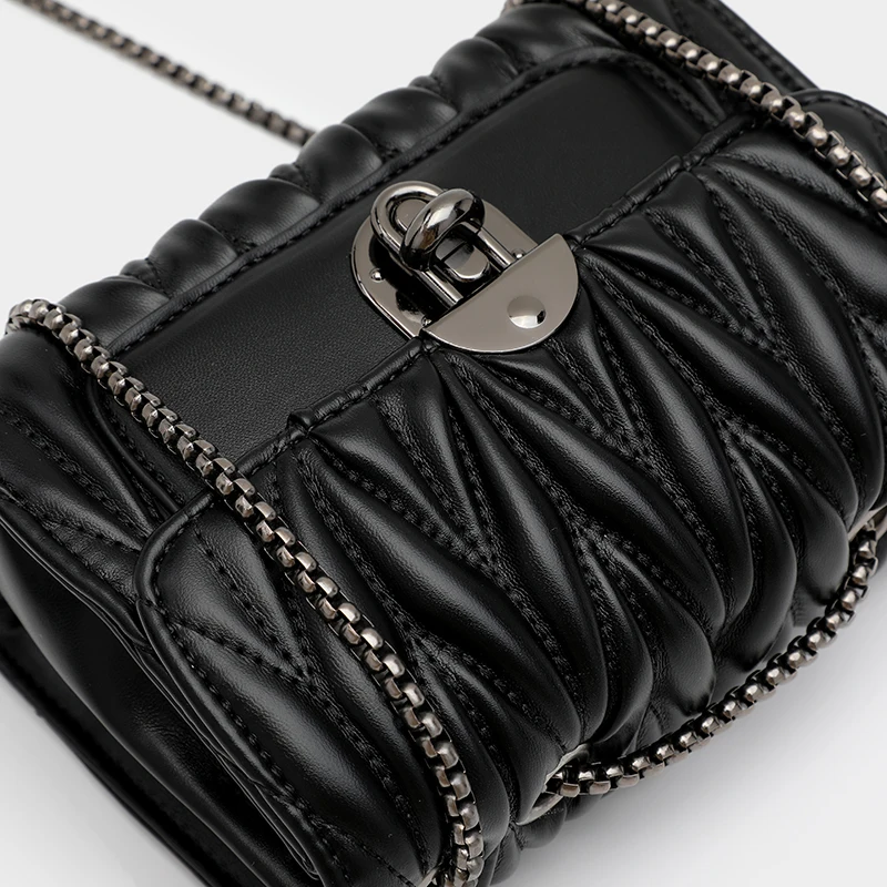 Женская кожаная сумка через плечо модная дизайнерская роскошная черного и