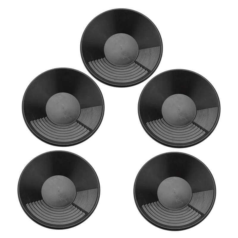 

5X Black Plastic Gold Pan Basin Nugget Mining Dredging Prospecting for Sand Gold Mining Manual Wash Gold Equipment
