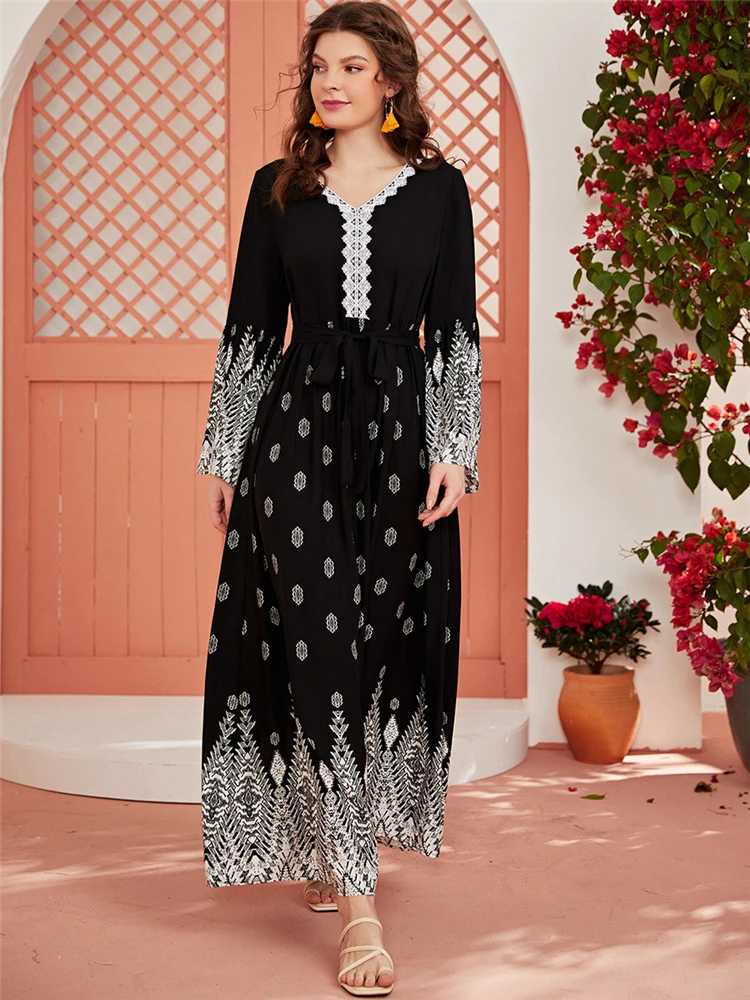 Черное длинное платье Дубай, Abaya, Турция, ислам, арабский, мусульманский, африканские платья для женщин, длинное женское платье, Caftan Marocain