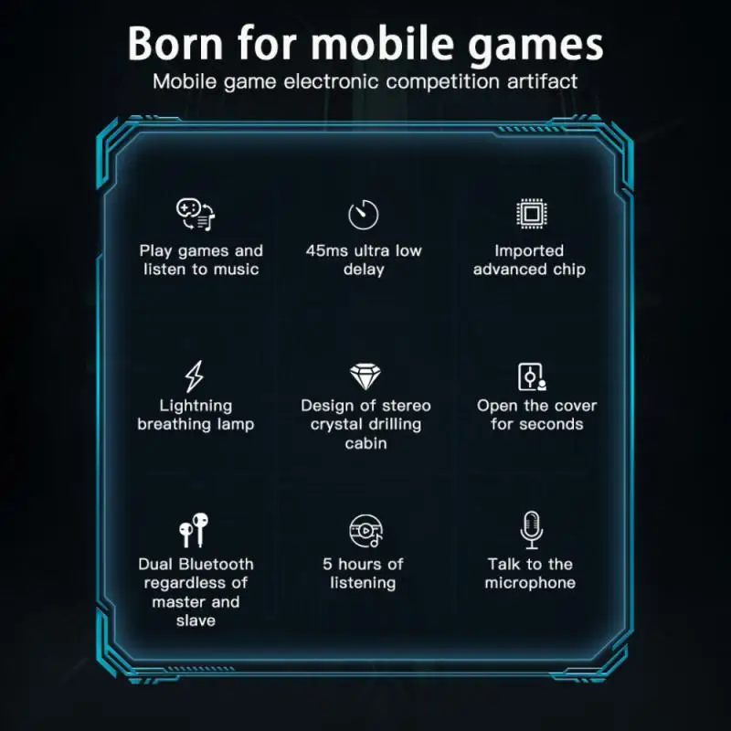 

2021 TWS Gaming Dedicated Wireless Bluetooth Headset Low-latency Eating Chicken Mobile Game Breathing Light P30 Headset