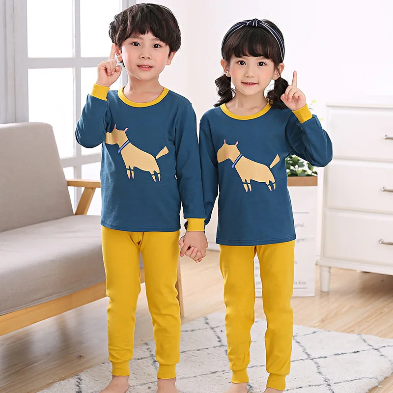Детская одежда для маленьких мальчиков сна девочек зимние хлопковые комплекты