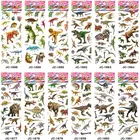 18 листов популярных мультяшных 3D Динозавров Юрского периода, Пузырьковые наклейки, пышные наклейки для девочек, для детей, подарок, наклейка для блокнота, декоративная этикетка