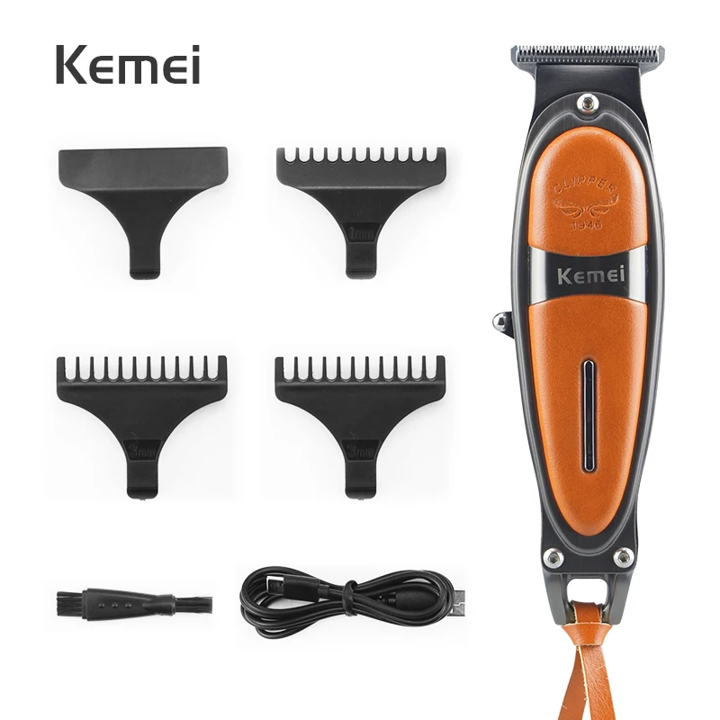 

Машинка для стрижки волос Мужская, масляная голова, с гравировкой, USB, KM-1946