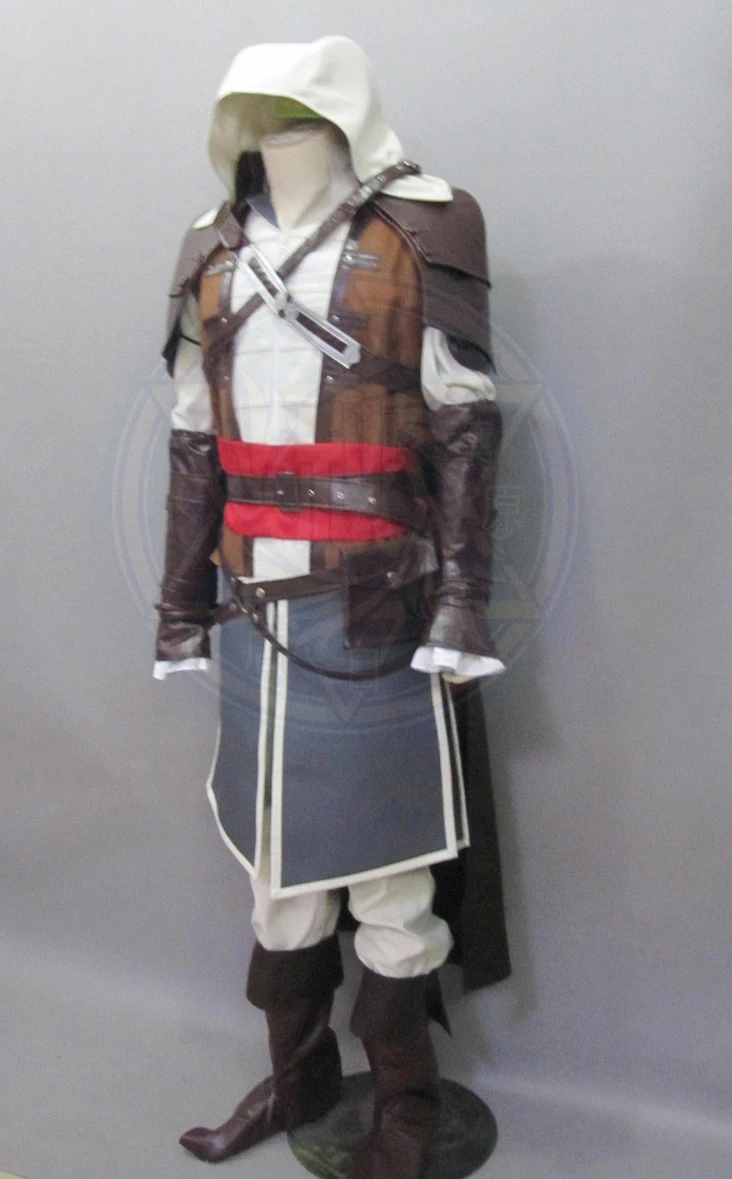 (QYY-034) Hallween Assassin's Creed 4 Black Flag Edward Kenway Pirate Uniform Cosplay Costume