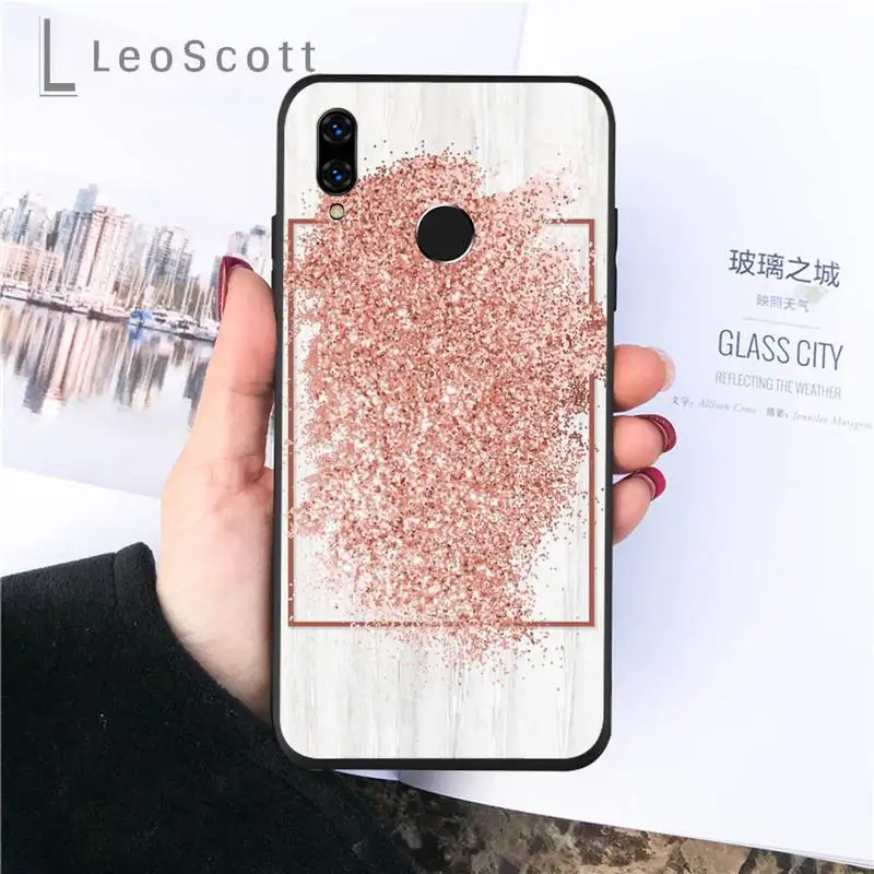 

Marble Gold Rose Glitter Pink Luxury Phone Case For Huawei P9 P10 P20 P30 Pro Lite smart Mate 10 Lite 20 Y5 Y6 Y7 2018 2019