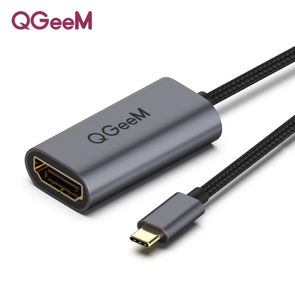 QGEEM USB C к HDMI Кабель-адаптер 4 к 30 Гц тип-c к HDMI для huawei mate 20 macBook pro ipad pro hdmi Женский к usb type c - Цвет: 4K 60Hz