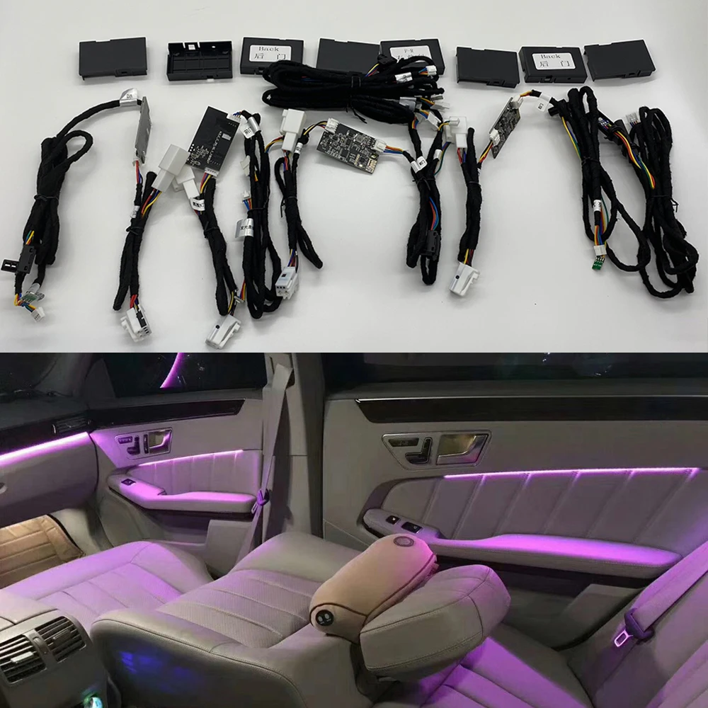 

Освесветильник салона автомобиля, обновление до 12 цветов для Mercedes-Benz CLS CLS260 CLS300 E260L E ML GL S класс, освещение атмосферы