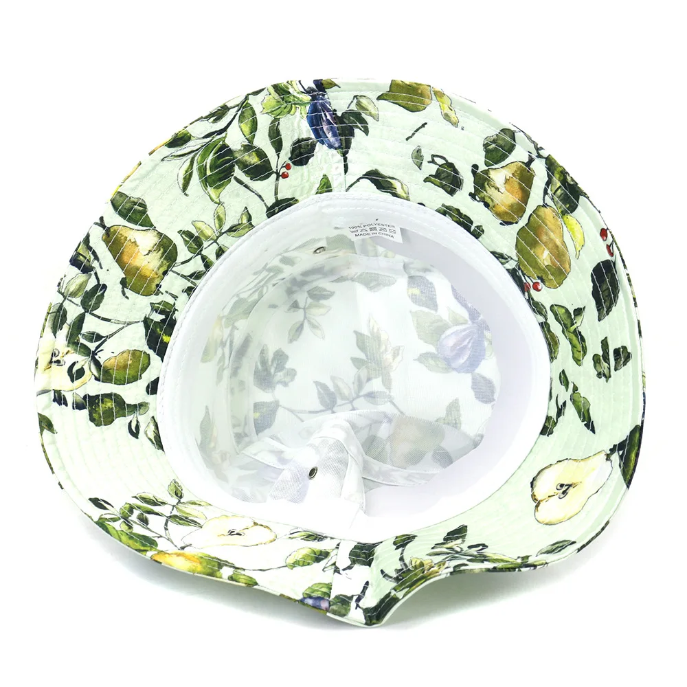 

ZLD Men hat hip hop Spring and summer new collapsible basin hat men and women outdoor travel seaside sunscreen sun hat Print cap