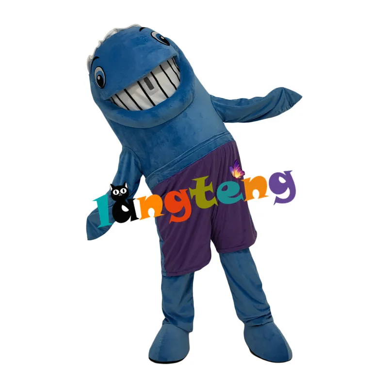 

1106 Blue Shark Mascot Costume Animal Performance For Holiday
