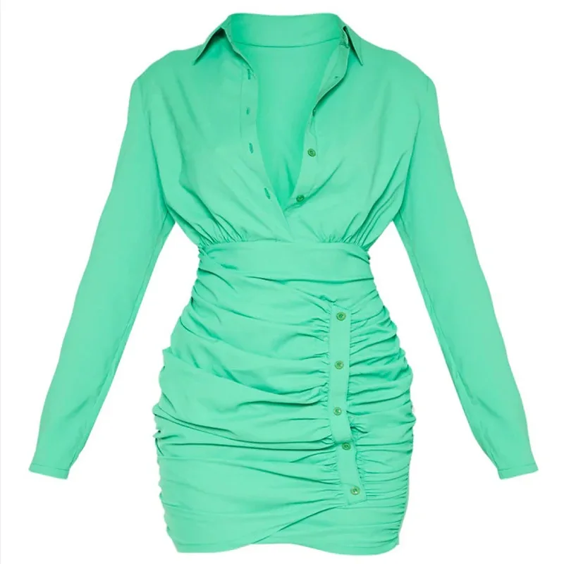 Женское платье EAGLEWOLF осень 2020 новое женское рубашка на пуговицах|Женские платья| |