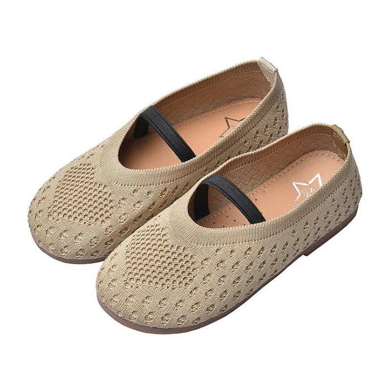 2020 весенняя обувь для маленьких девочек милая вязаная на плоской подошве с